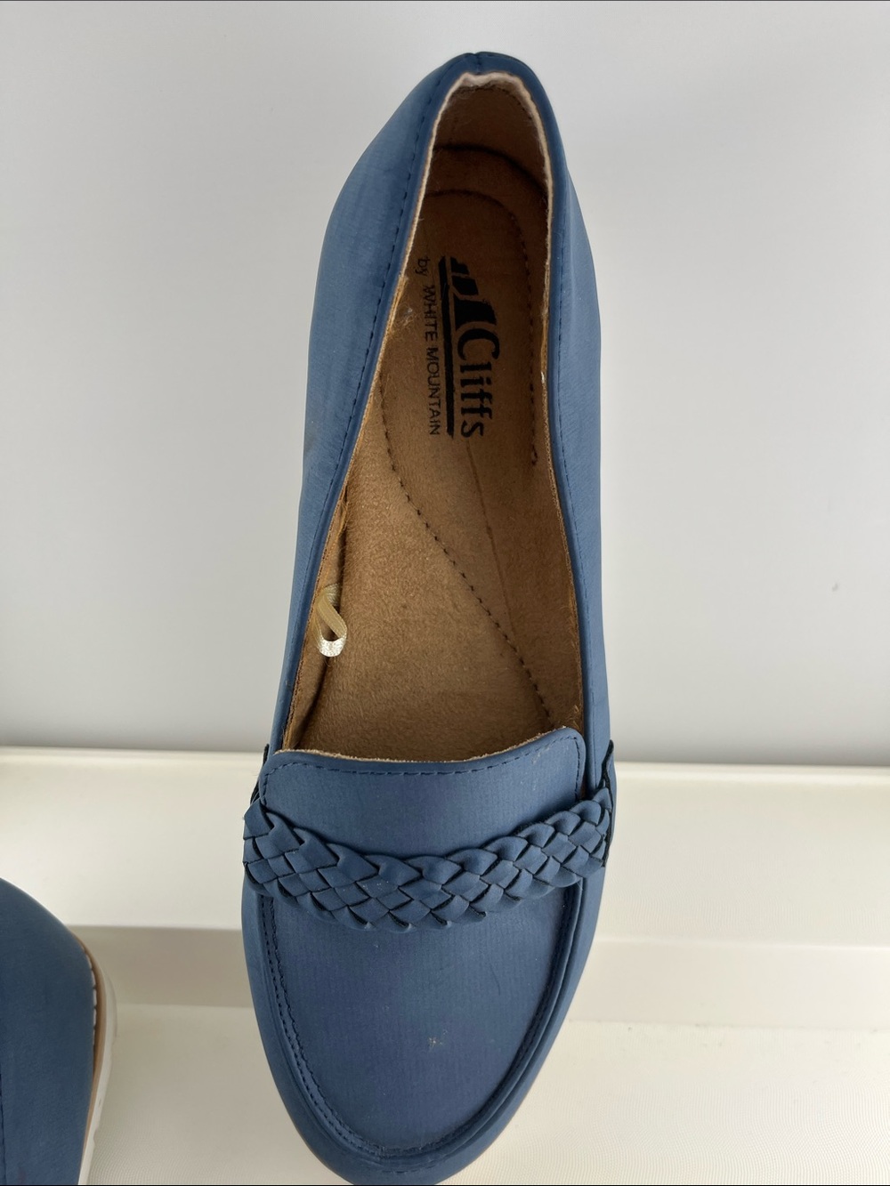 Cliffs by WHITE MOUNTAIN Blue Braided Vamp Loafer